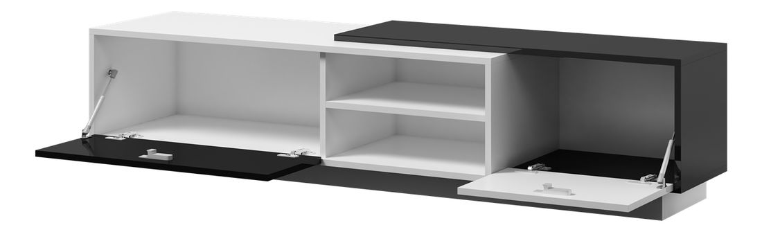 TV stolek Sitar (bílá + lesklá černá)