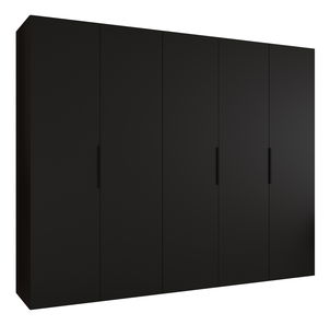 Šatní skříň 250 cm Mirabella 1 (černá + černá)