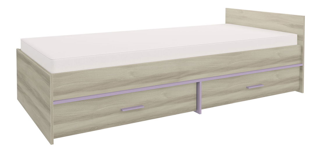 Jednolůžková postel 90 cm Geometric 07 Jilm (s roštem)