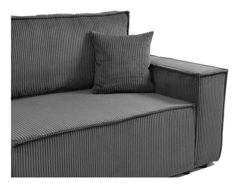 Rozkládací pohovka Kasuna Sztruks (tmavě šedá) (s úl. prostorem)