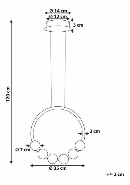 Závěsné svítidlo Foster (zlatá)