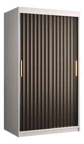 Šatní skříň 100 cm Riana Wa 1 150 (bílá matná + černá matná)