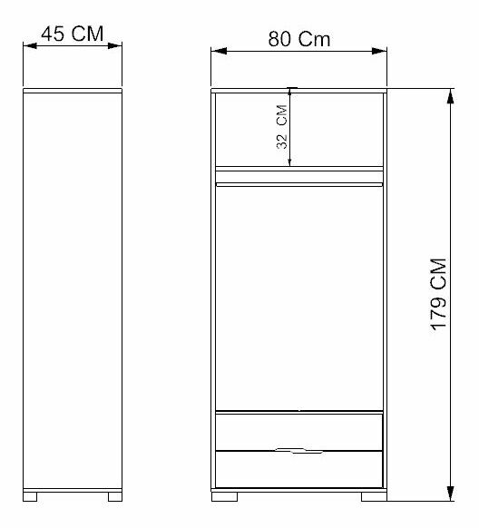 Šatní skříň Roya 4 (dub)