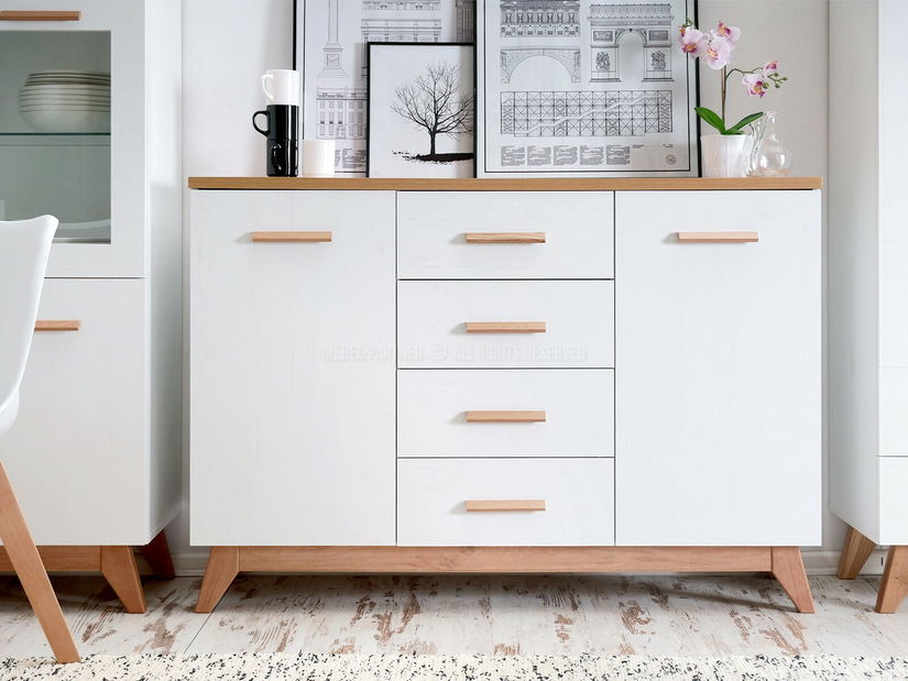 Nábytek do jídelny Bajas 02 (bílá + dub)