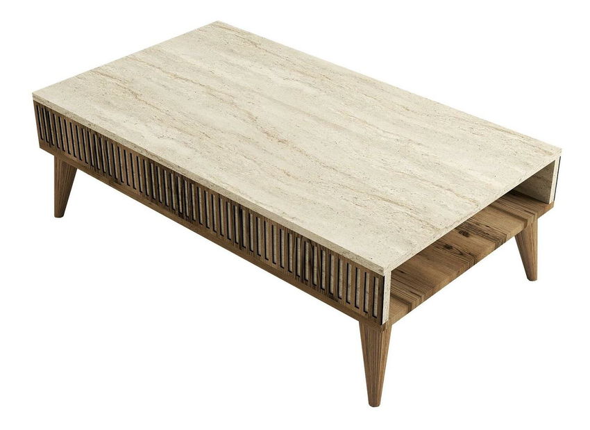 Konferenční stolek Millano 1 (ořech + travertin)