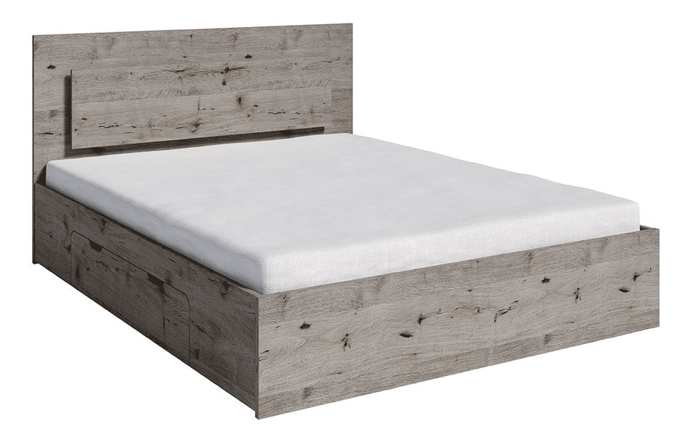 Manželská postel 160 cm Talago (dub welington) (s úl. prostorem a LED podsvícením)