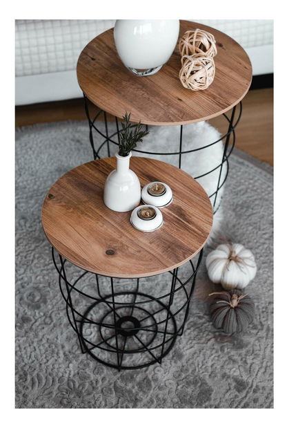 Set 2ks. konferenčních stolků Lilepe (borovice atlantická + černá)