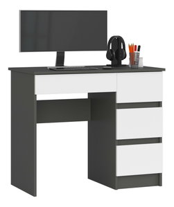 PC stolek Benicio II (grafit + bílá) (P)