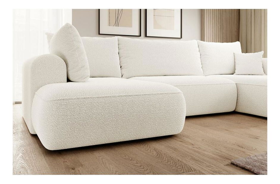 Rohová sedací souprava ve tvaru U Olivo U (L) (krémová + černá)