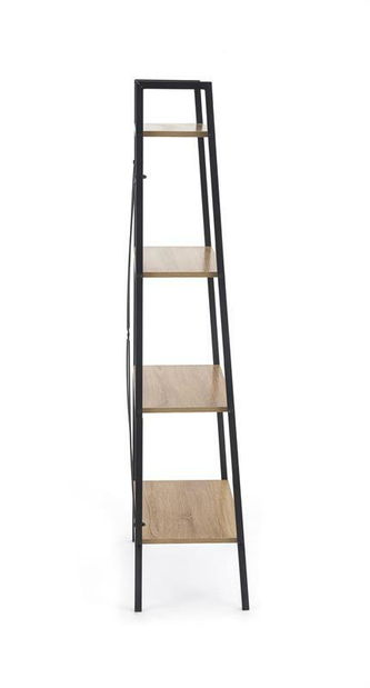 Regál Neda (přírodní dřevo + černá)