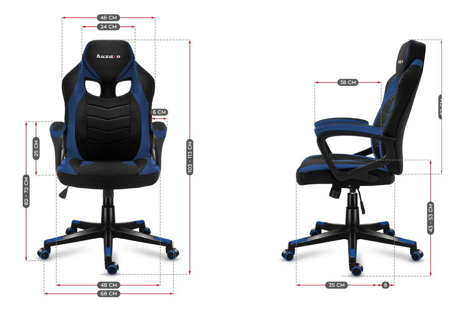 Herní židle Fusion 2.5 (černá + modrá)