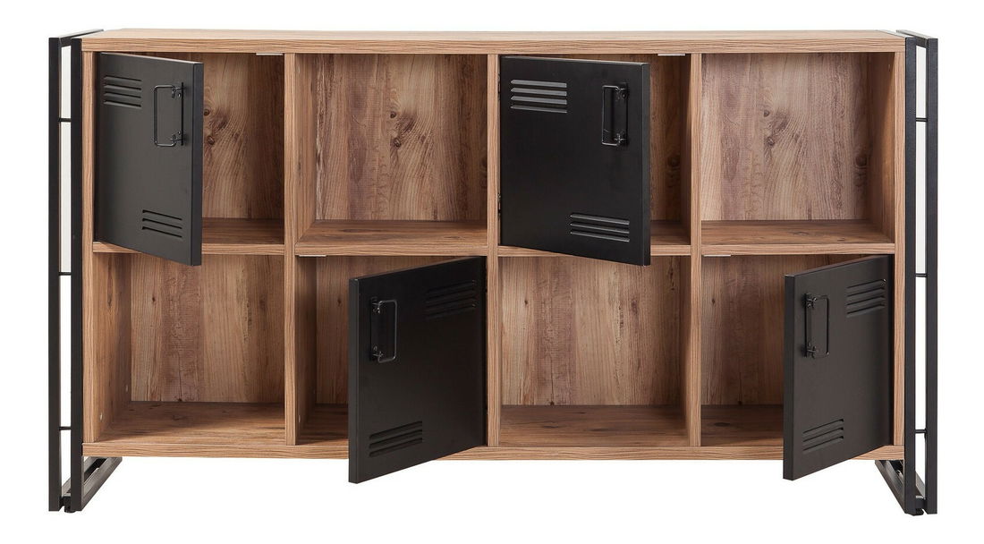 Skříňka Cosmic (Borovice atlantic + Černá)