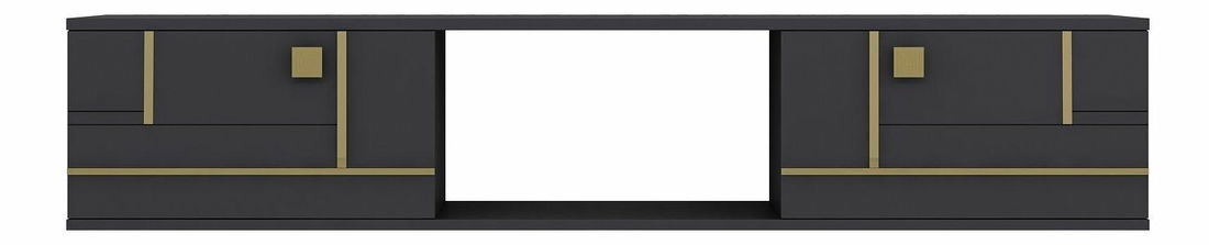 TV stolek/skříňka Arenden (antracit + zlatá)