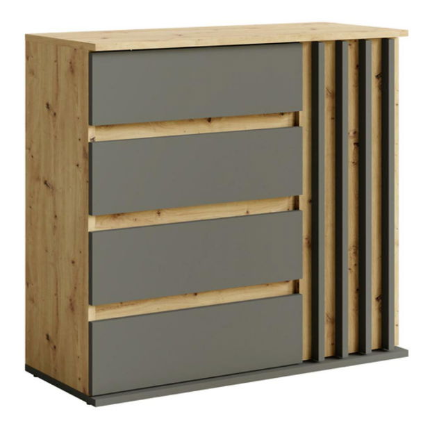 Komoda Derros 1 (grafit + dub artisan)