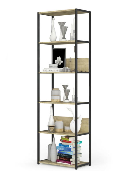 Regál Loriana III (černá + dub artisan)