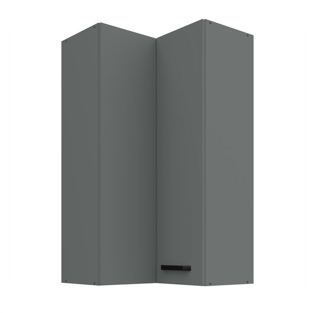 Horní rohová kuchyňská skříňka Nesia 60x60 GN-108 2F (90°) (korpus: antracit + fronta: antracit)