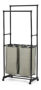 Věšák na kolečkách Ganara (černá + šedá)