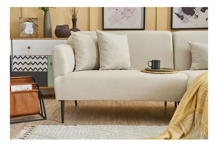 Rohová sedačka Revosatta (P) (krémová + černá)