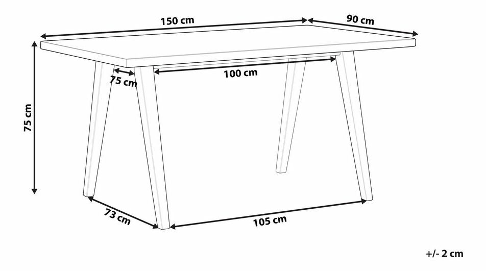 Jídelní stůl Lenza (světlé dřevo + bílá)