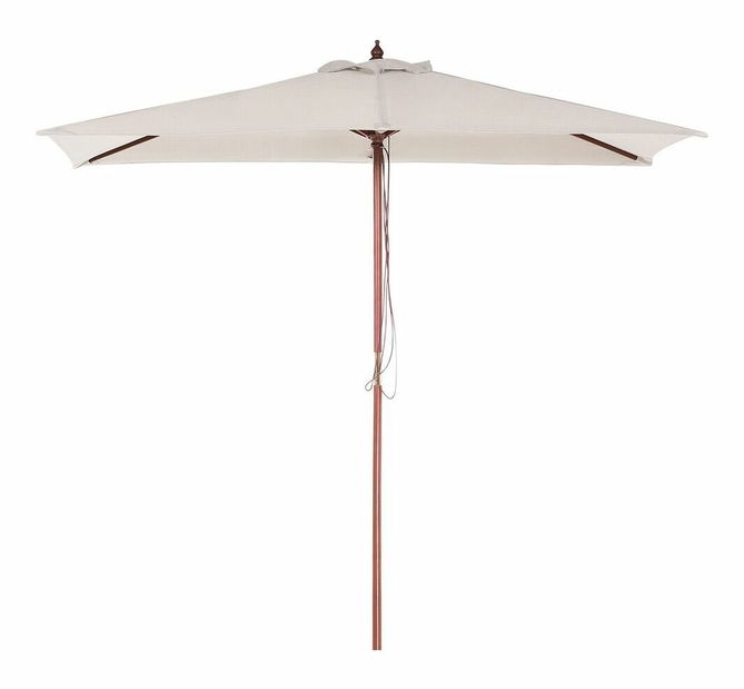 Zahradní slunečník 144 cm FLAME (dřevo) (světlobéžová)
