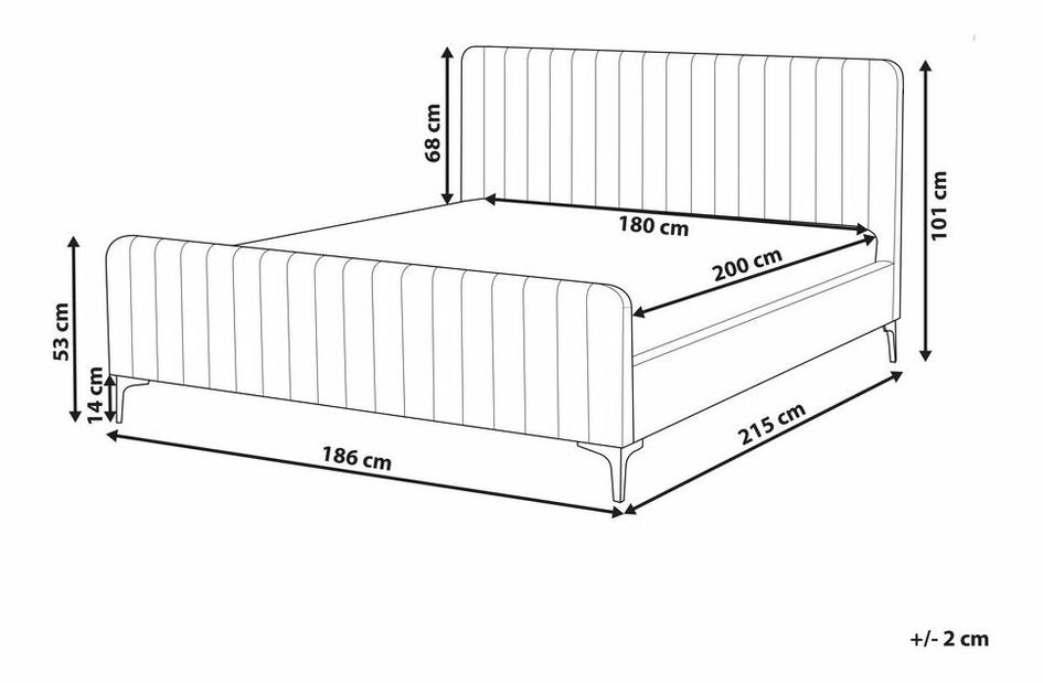 Čalouněná postel 180x200 cm Laraine (růžová) (s roštem)