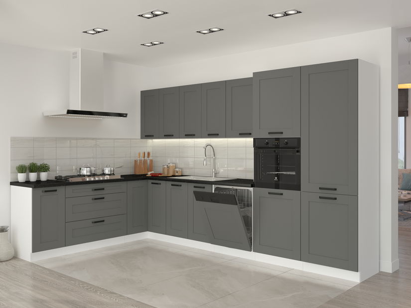 Dolní kuchyňská skříňka pod dřez Lucid 50 ZL 1F BB (dustgrey + bílá)