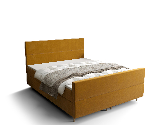 Manželská postel Boxspring 140 cm Flu plus (zlatá) (s matrací a úložným prostorem)