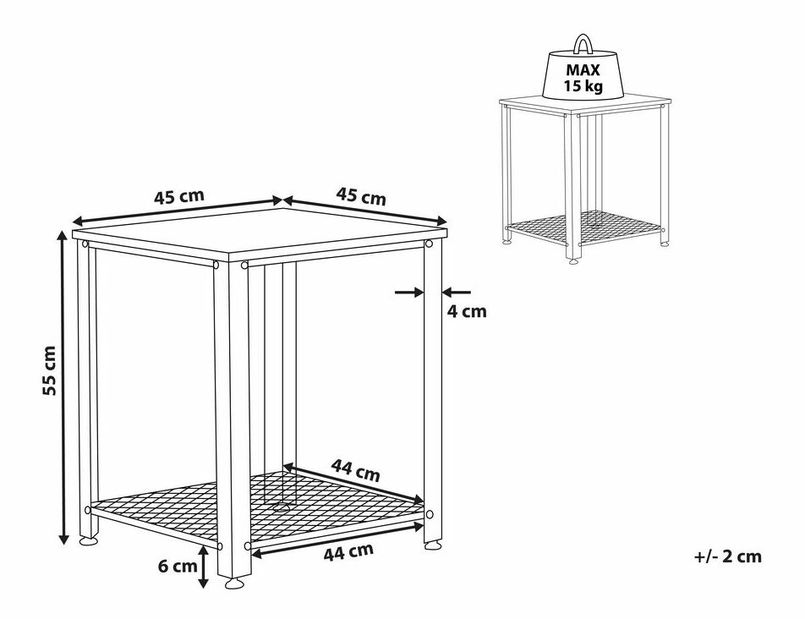 Příruční stolek ASAN (tmavé dřevo)