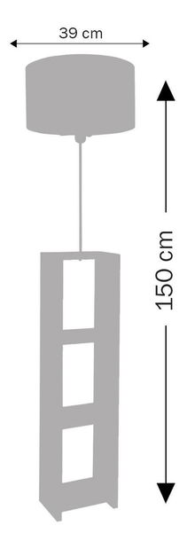 Stojanová lampa s policemi Astaresta 3 (bílá + ecru)