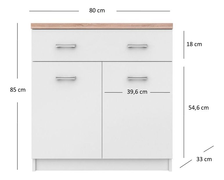 Komoda Tianna 2d1s (bílá)