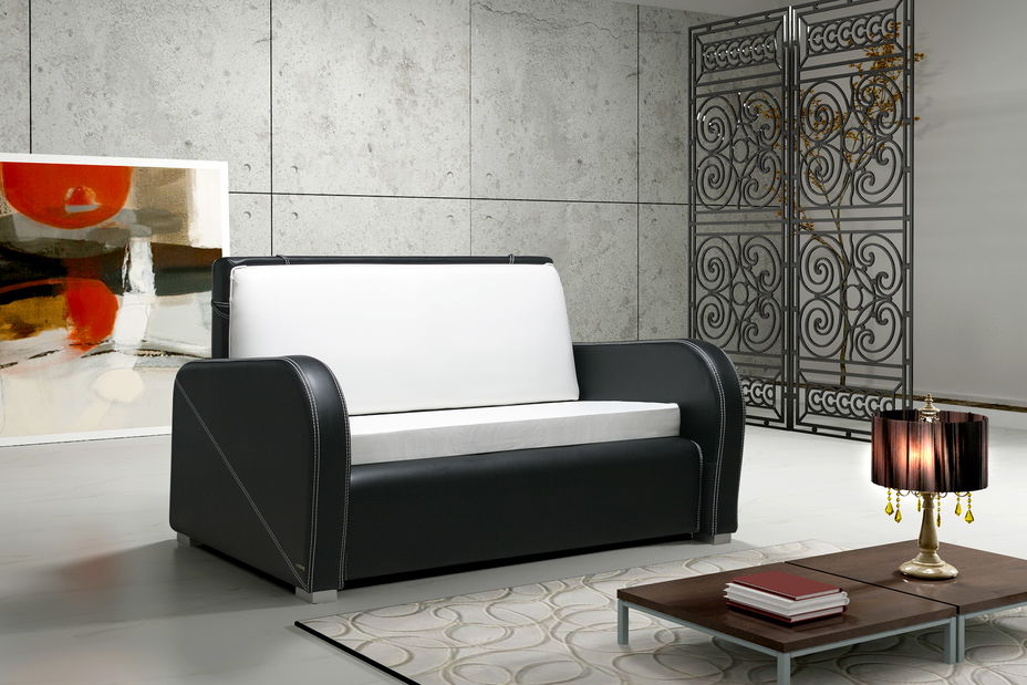 Pohovka dvoused Narya (bílá + černá)