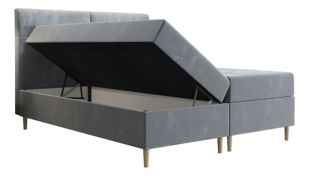 Manželská postel Boxspring 160 cm Saruta (bordó) (s matrací a úložným prostorem)