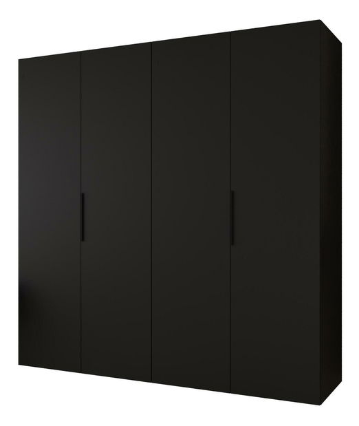 Šatní skříň 200 cm Mirabella 1 (černá + černá)