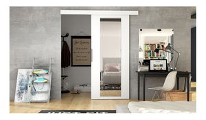 Posuvné dveře Molania IV (bílá + zrcadlo)