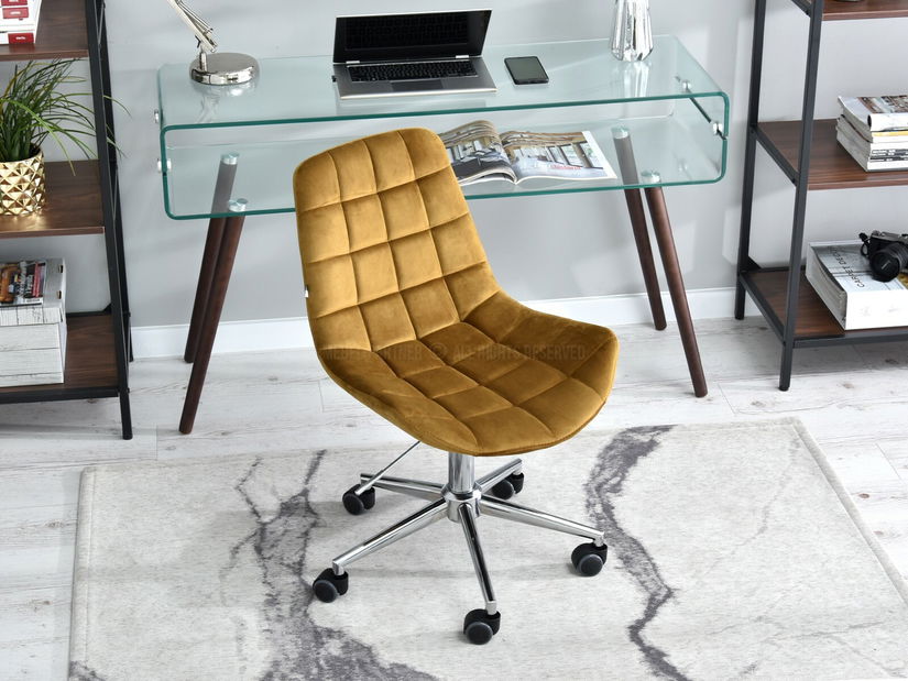 Židle Eleanor (zlatá + chromová)