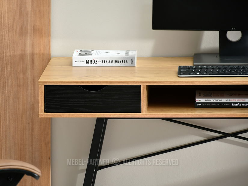 PC stolek Gavon (dub černý + černá)