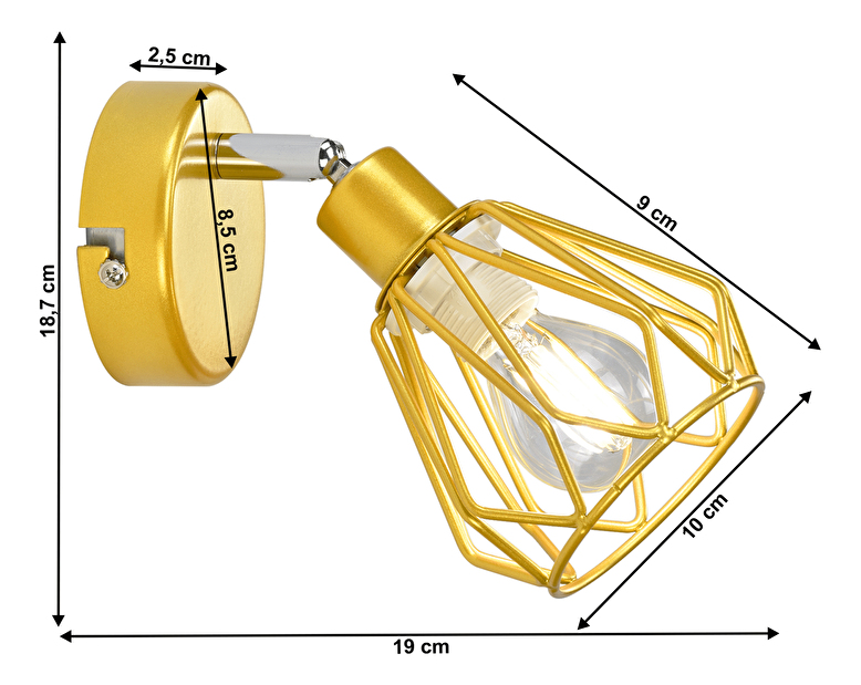 Nástěnná lampa Oakley Typ 2 (zlatá)