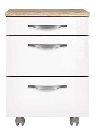 Komoda BRW Executive KTN3S (dub san remo světlý + lesk bílý)