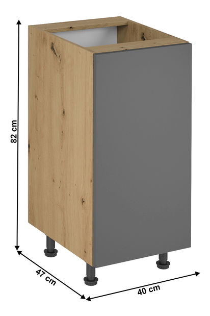 Dolní kuchyňská skříňka D40 Langari (dub artisan + šedá matná) (L)