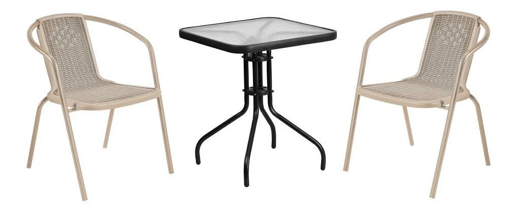 Zahradní židle Fendy (champagne)ocel + plast)