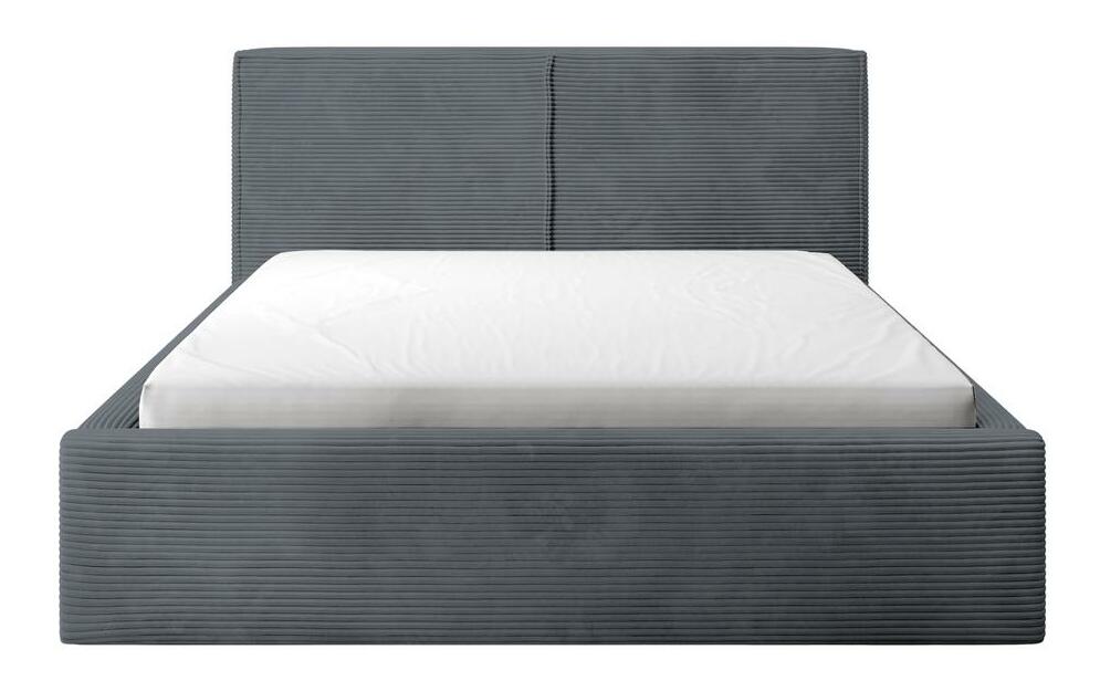 Manželská postel 180 cm Fatime (s roštem) (s úl. prostorem) (šedá + černá)