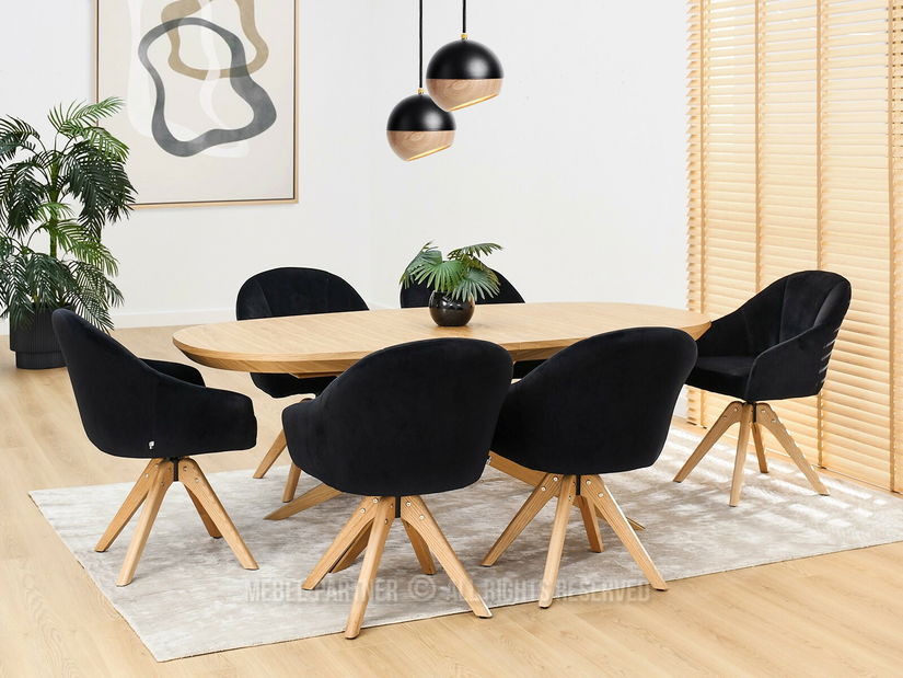 Jídelní židle Destete (černá + dub)