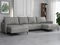Rohová sedačka U Welenora U (šedá) (s úl. prostorem)