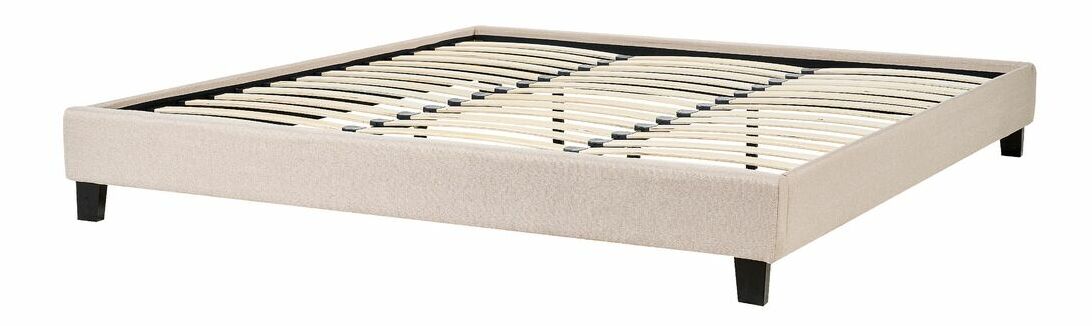 Manželská postel 180 cm ROXENNE (s roštem) (béžová)