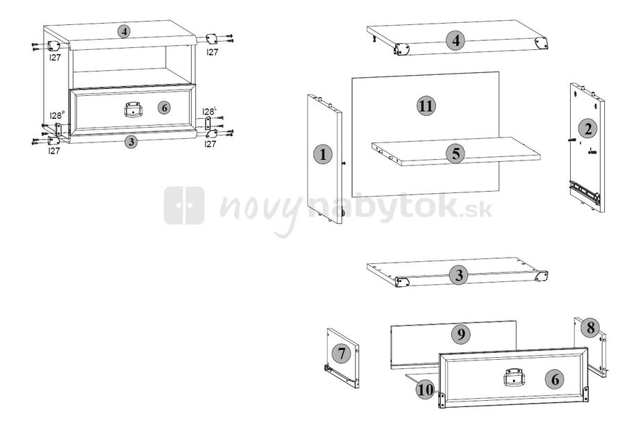 Noční stolek BRW INDIANA JKOM 1s (Borovice Canyon)