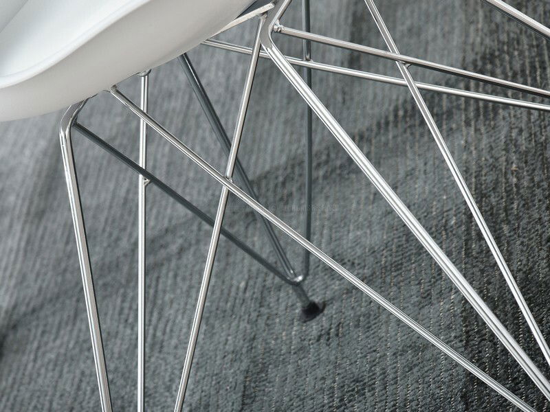 Židle Large Rod (bílá + chromová)