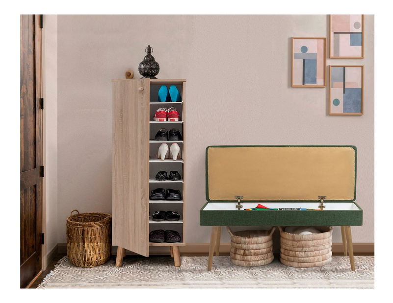 Předsíňová sestava Beside 1 (dub sonoma + zelená)