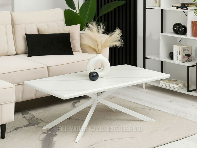 Konferenční stolek Fantoches (mramor + bílá)