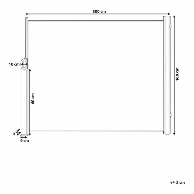 Stínící zatahovací markýza 160x300 cm Dallas (světle šedá)