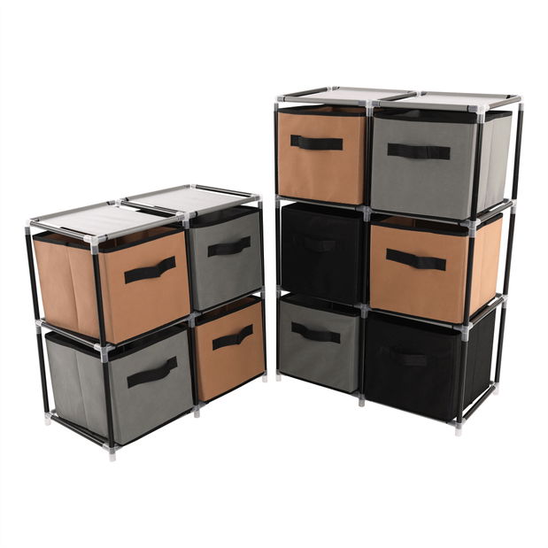 Komoda Cameron (černá + hnědá + šedá)